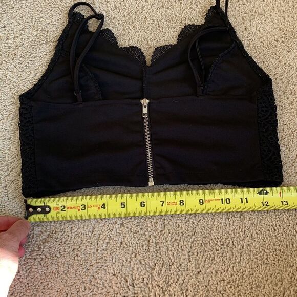 Vintage black lace‎ Cami crochet crop top tank Paper Crane Size Small - Picture 10 of 11
